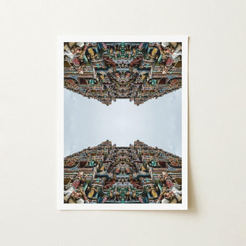 Every Deity - South Indian Temple Op Art Print / Canvas Framed Photograph Vibrant Intricately Carved Facade Detailed Architecture,