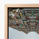 Framed Canvas Print Vibrant Intricately Detailed Inverted Architectural South Indian Temple Architecture, Mind-bending Photography, Trippy