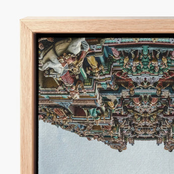 Framed Canvas Print Vibrant Intricately Detailed Inverted Architectural South Indian Temple Architecture, Mind-bending Photography, Trippy
