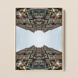 Every Deity - South Indian Temple Op Art Print / Canvas Framed Photograph Vibrant Intricately Carved Temple Facade Symmetrical South Indian