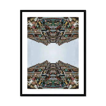Every Deity - South Indian Temple Op Art Print, Ornate Hindu Temple Architecture Symmetrical Mirrored Tiers Intricate