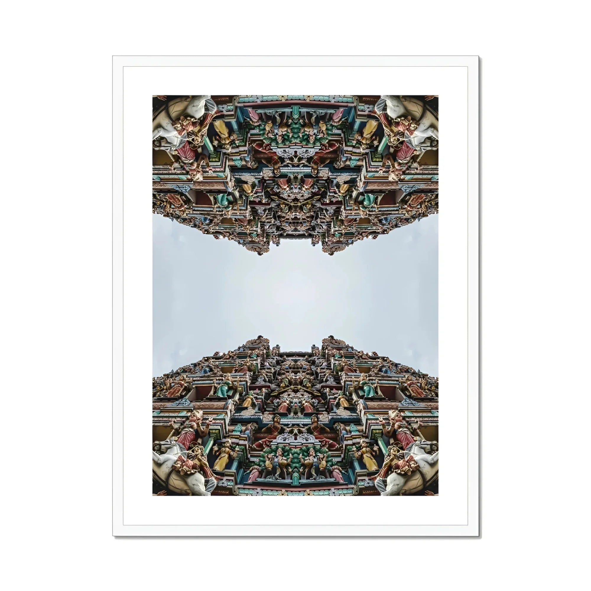 Every Deity - South Indian Temple Op Art Print, Ornate Hindu Temple Towers (gopurams) Photographed Symmetrically