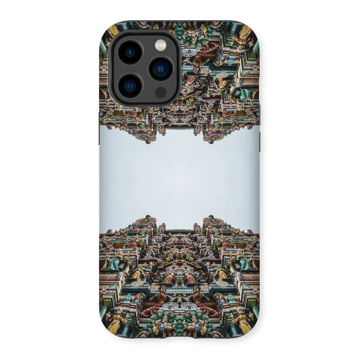 Every Deity - Trippy South Indian Temple Iphone Case, 14 Pro Max / Matte, Iphone Case Intricate Symmetrical Design Hindu Temple Structure