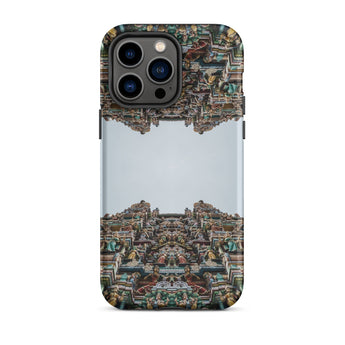 Every Deity - Trippy South Indian Temple Iphone Case, 14 Pro Max / Matte, Phone Case Mirrored Temple Design