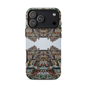 Every Deity - Trippy South Indian Temple Iphone Case 17 Pro Max / Matte Phone Case Detailed Symmetrical Design Ornate Temple Facade South