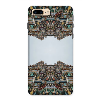 Every Deity - Trippy South Indian Temple Iphone Case, 8 Plus / Matte, Phone Case Mirrored Design Ornate Hindu Temple Structure