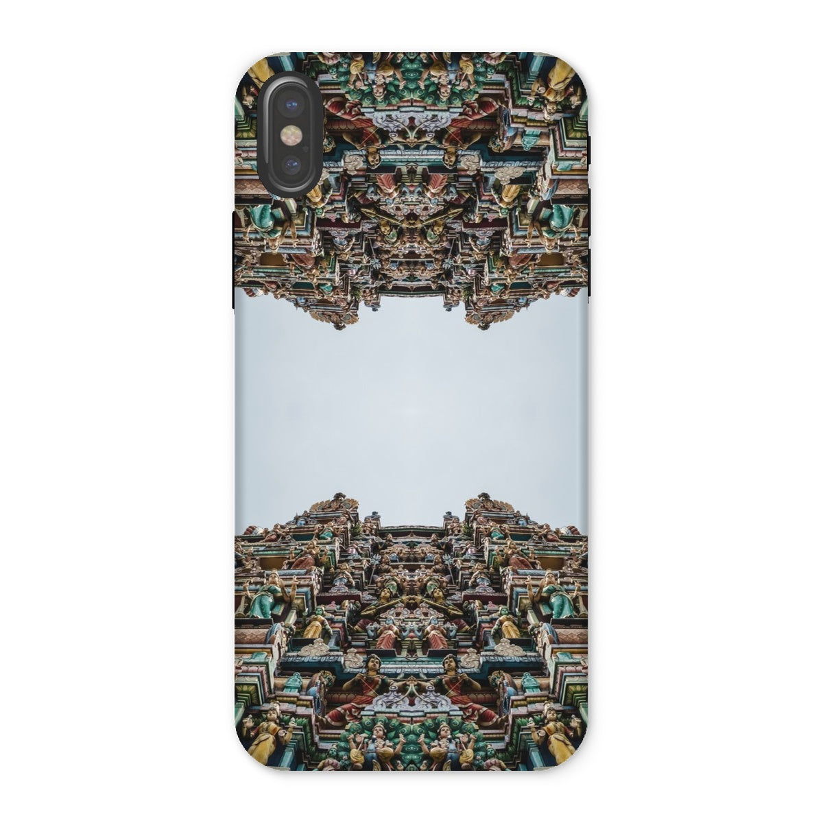 Every Deity Trippy South Indian Temple Iphone Case, x / Matte, Phone Case Symmetrical Design Ornate Hindu Temple Structure