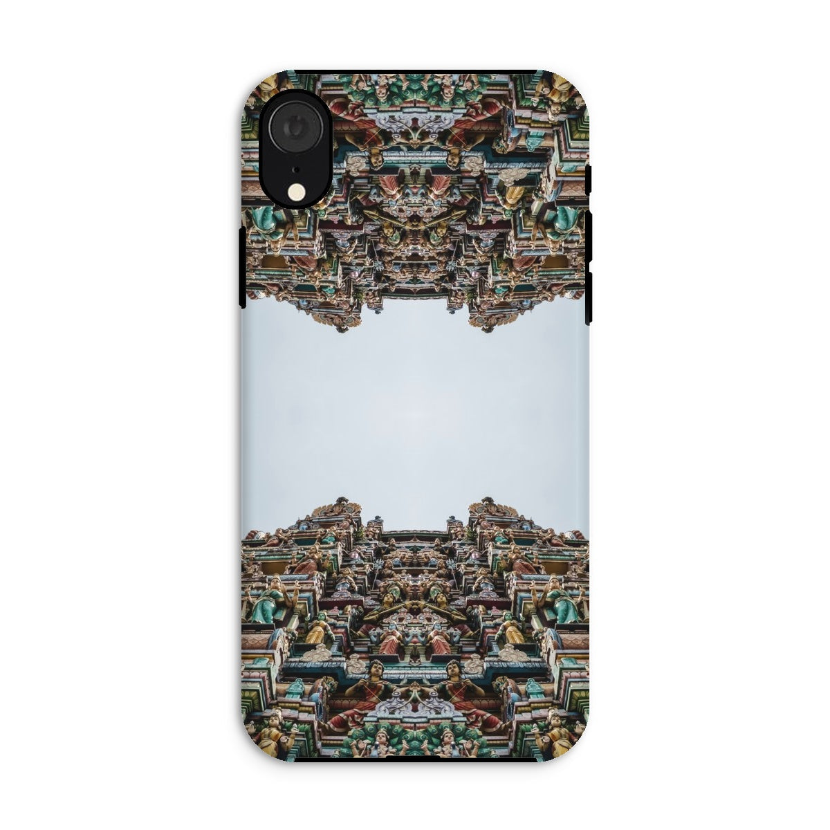 Every Deity Trippy South Indian Temple Iphone Case, Xr / Matte, Phone Case Symmetrical Design Ornate Asian Temple Pagoda