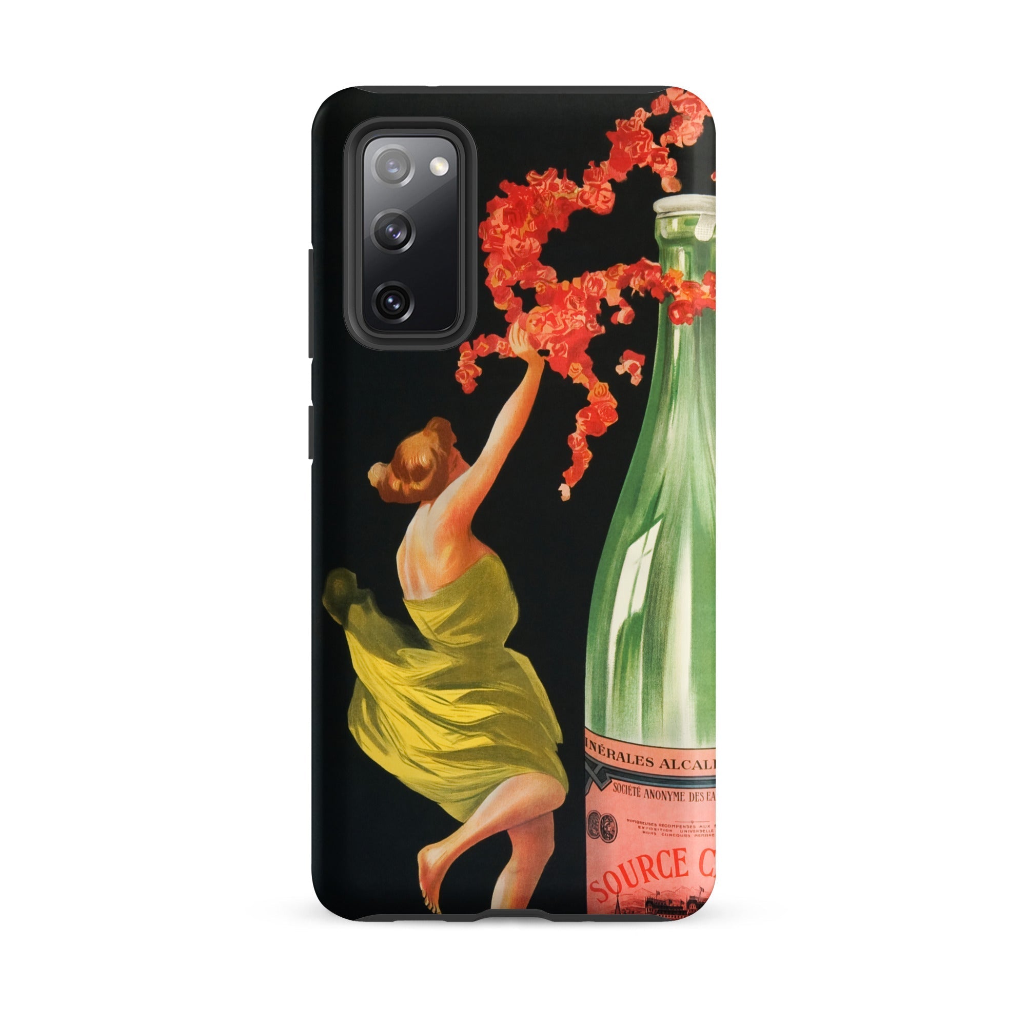 Evian Cachat Water Nymphs Leonetto Cappiello Samsung Case, Galaxy S20 Fe / Matte, Black Phone Case Vibrant Vintage Style Illustration