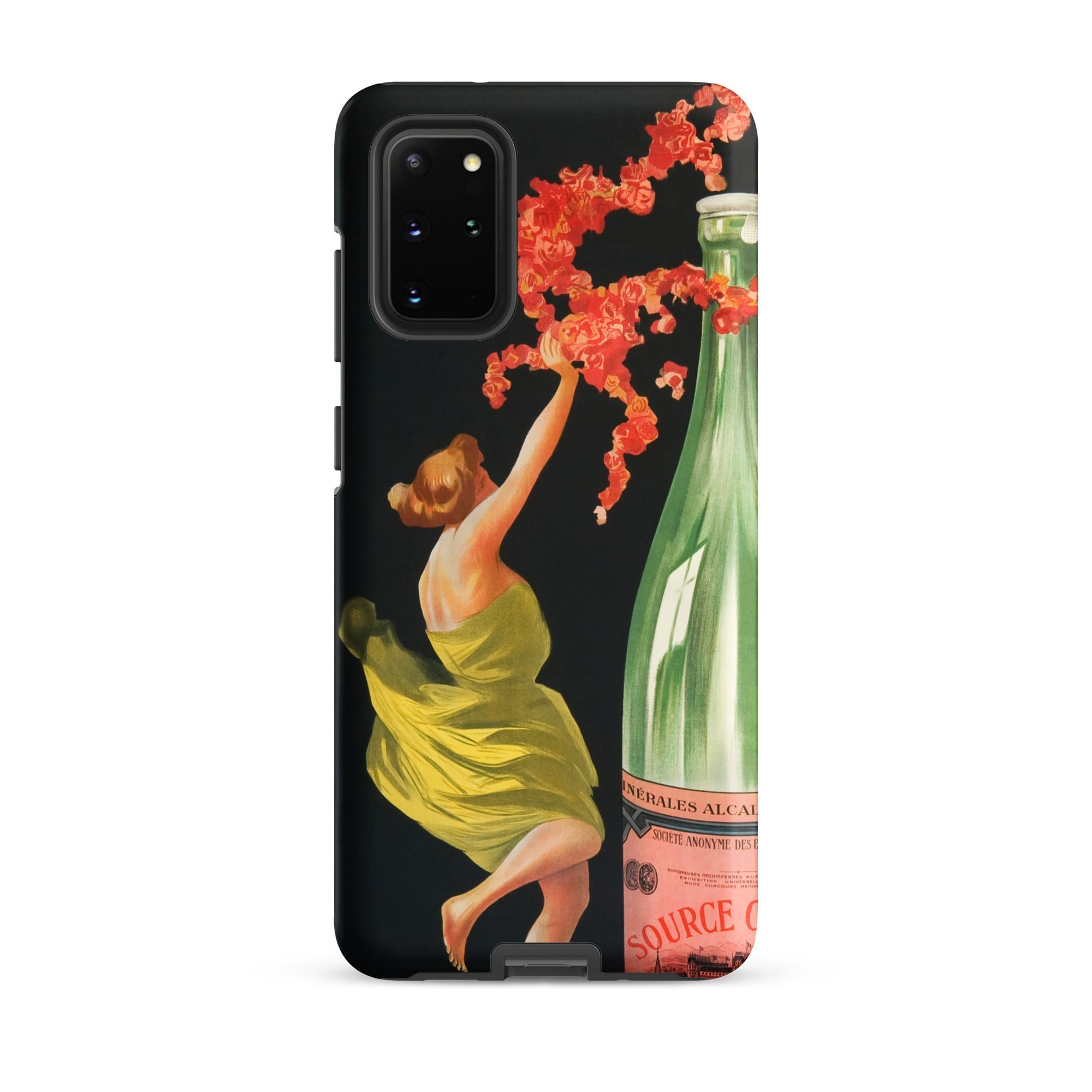 Evian Cachat Water Nymphs Leonetto Cappiello Samsung Case, Galaxy S20 Plus / Matte, Black Smartphone Case Vintage Style Illustration Woman
