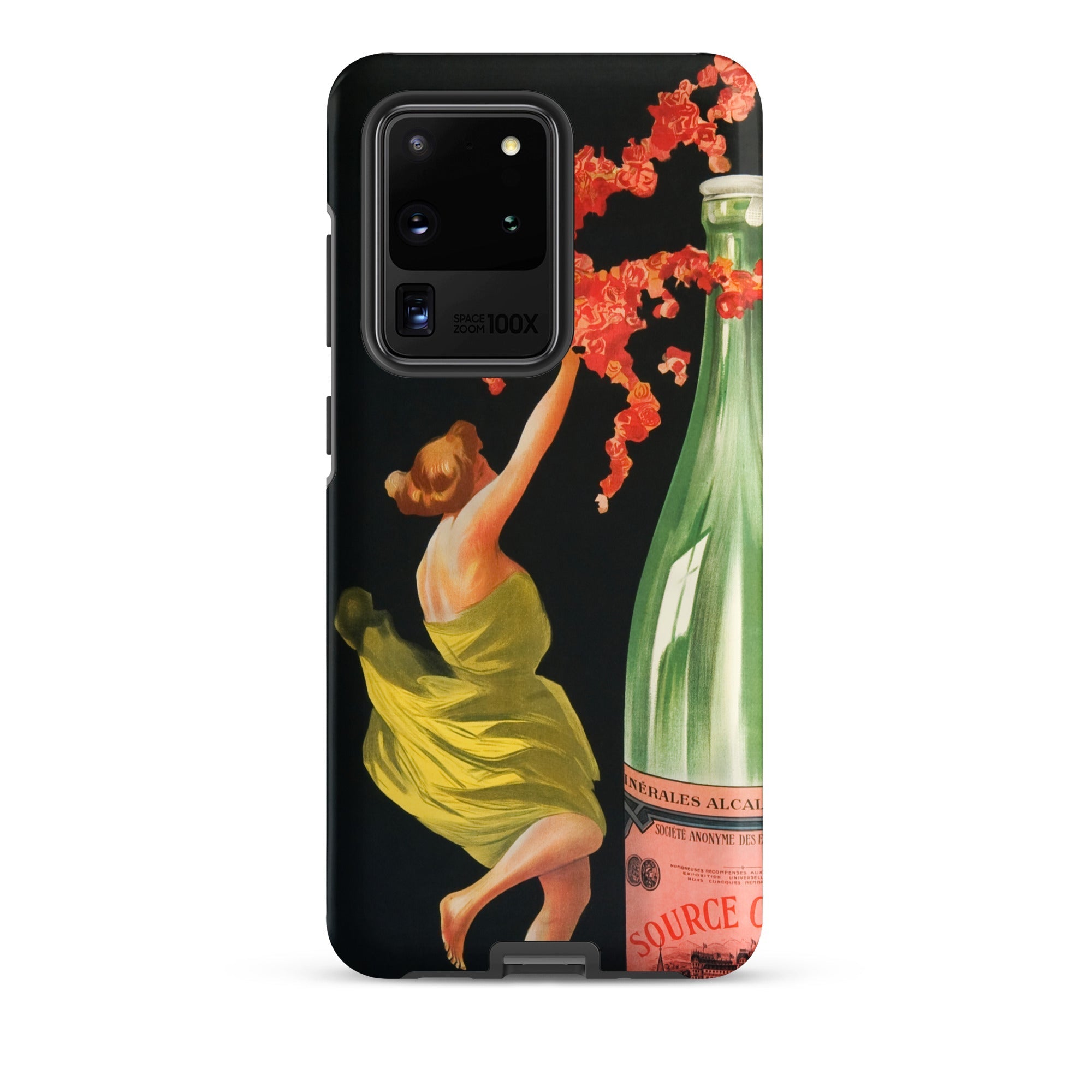 Evian Cachat Water Nymphs Leonetto Cappiello Samsung Case, Galaxy S20 Ultra / Matte, Black Smartphone Case Vintage Style Illustration Woman