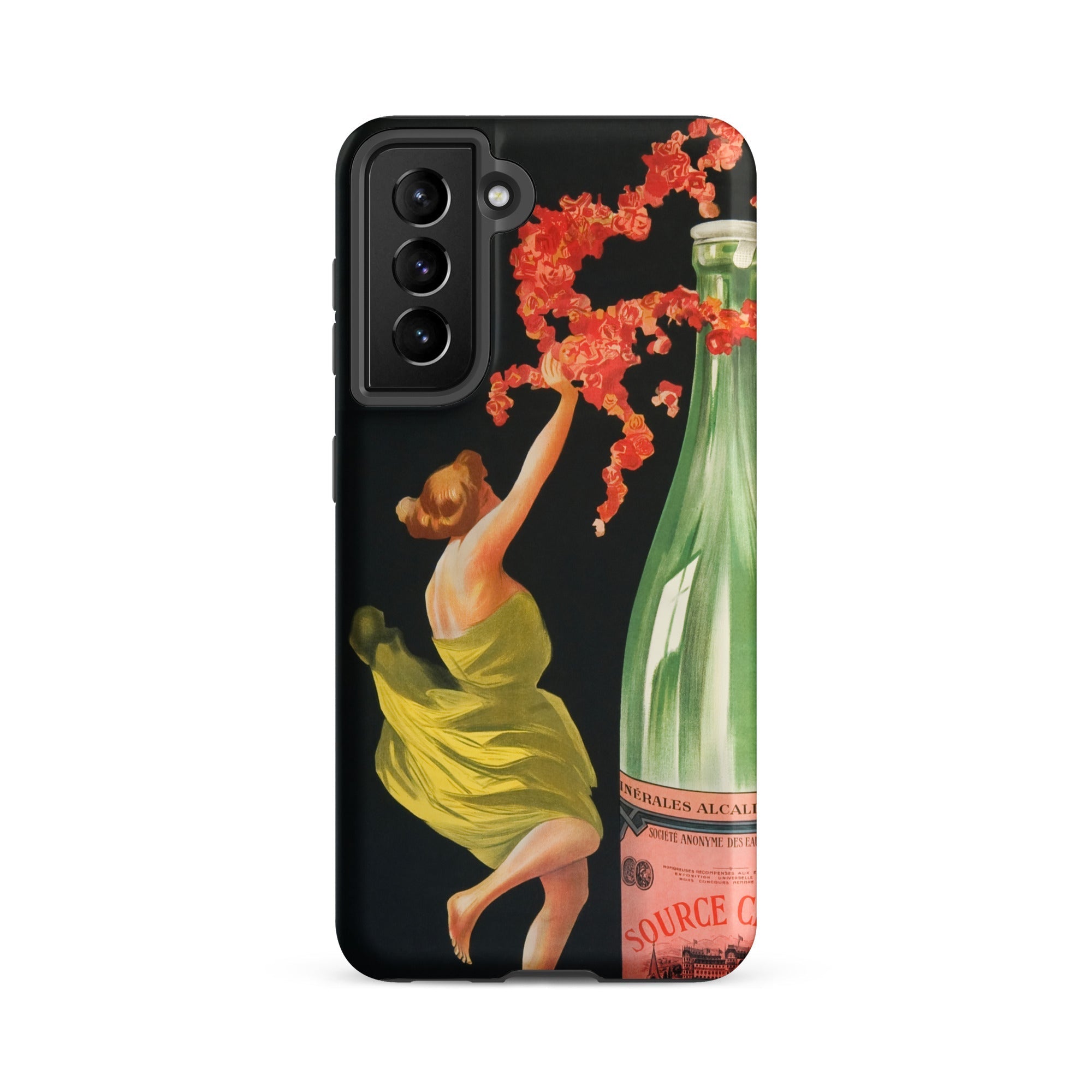 Evian Cachat Water Nymphs Leonetto Cappiello Samsung Case, Galaxy S21 Fe / Matte, Smartphone Case Vintage Style Illustration Woman Bottle