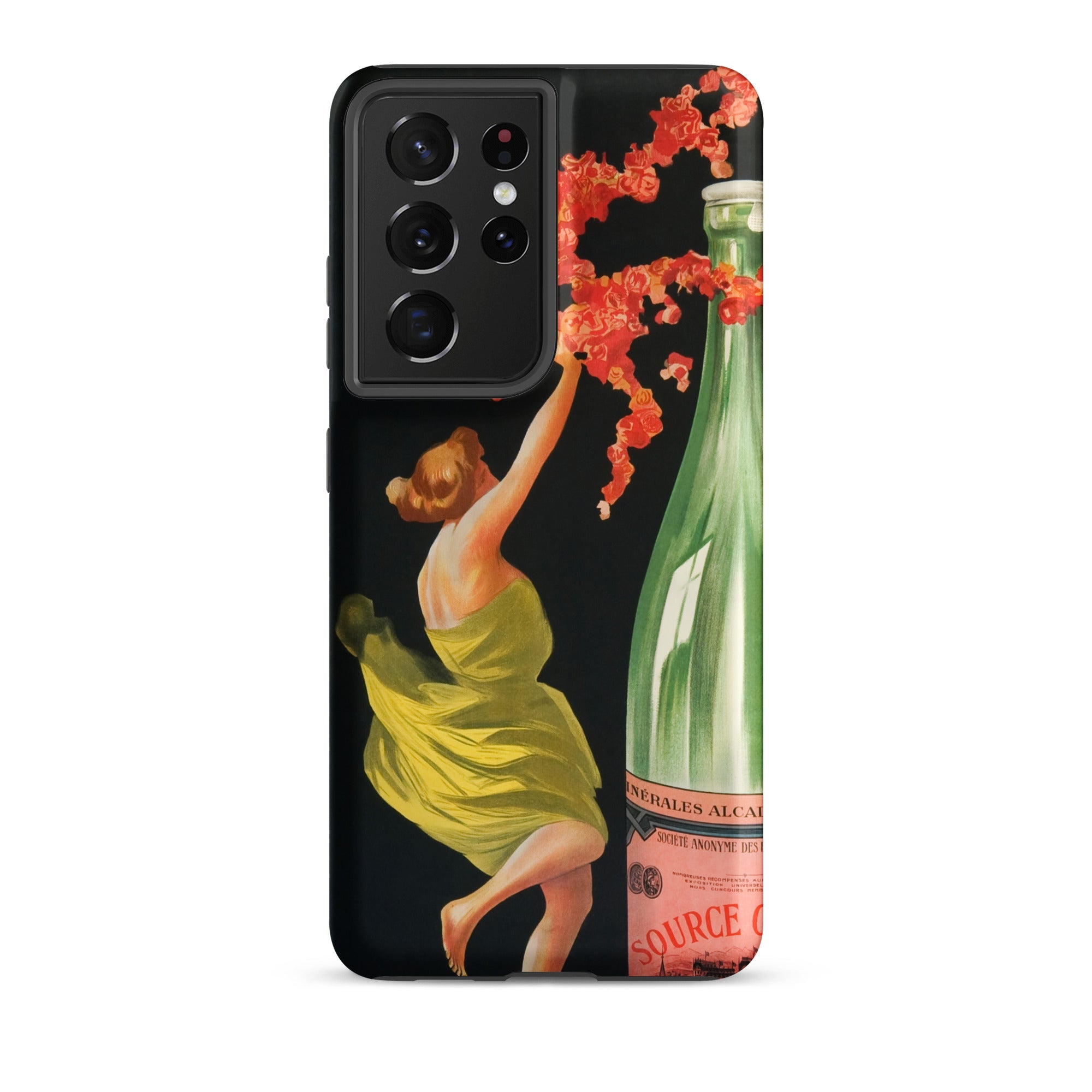 Evian Cachat Water Nymphs Leonetto Cappiello Samsung Case, Galaxy S21 Ultra / Matte, Smartphone Case Vintage Style Illustration Woman Bottle