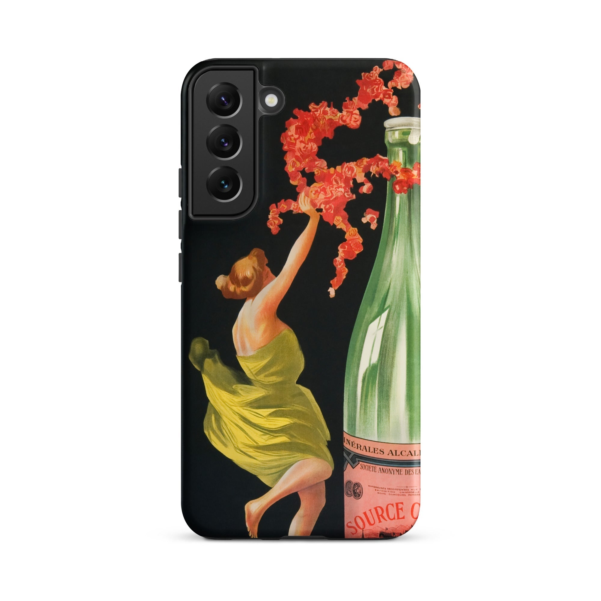 Evian Cachat Water Nymphs Leonetto Cappiello Samsung Case, Galaxy S22 Plus / Matte, Black Smartphone Case Vintage Style Illustration Woman