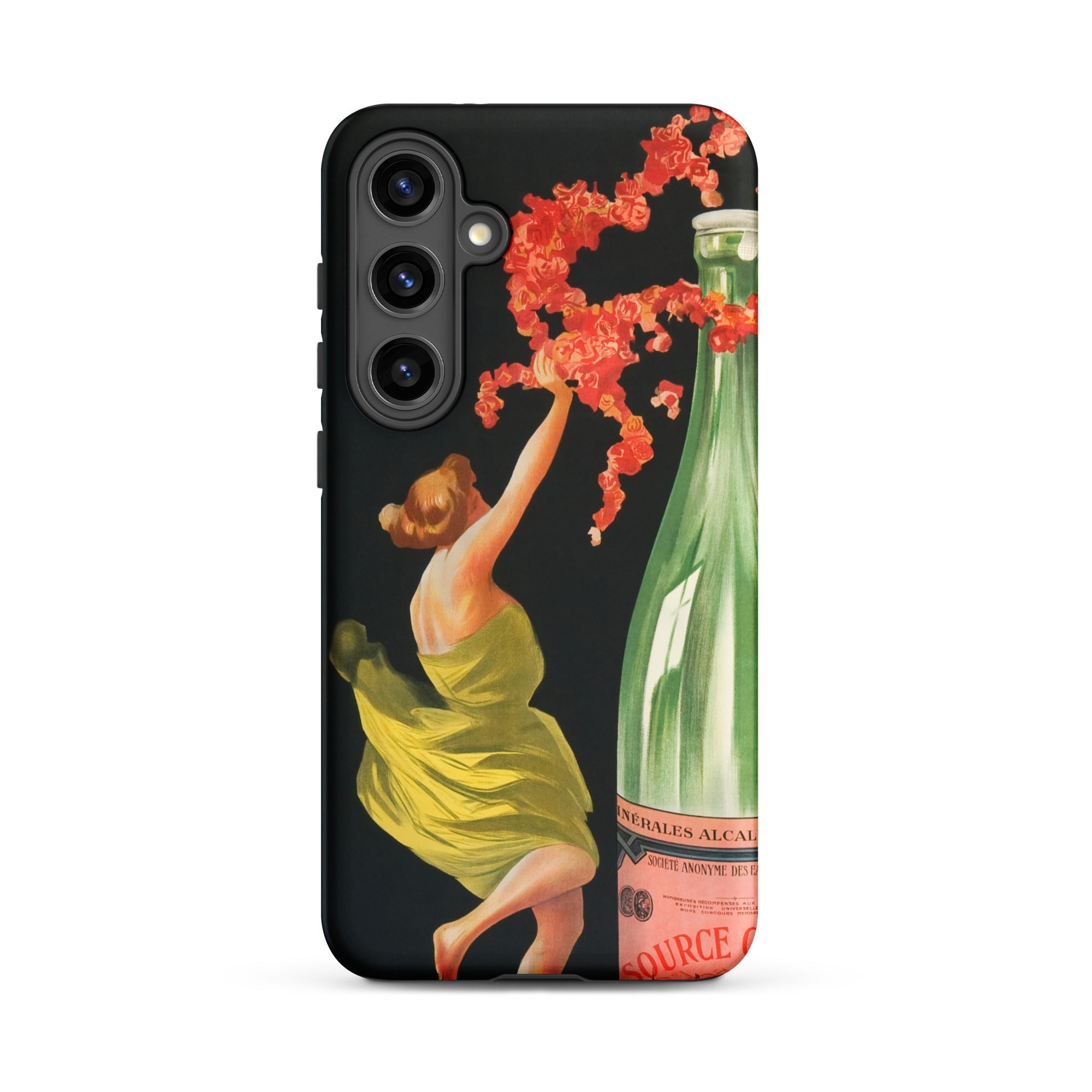 Evian Cachat Water Nymphs Leonetto Cappiello Samsung Case, Galaxy S24 Plus / Matte, Black Smartphone Case Vintage Advertisement Graphic