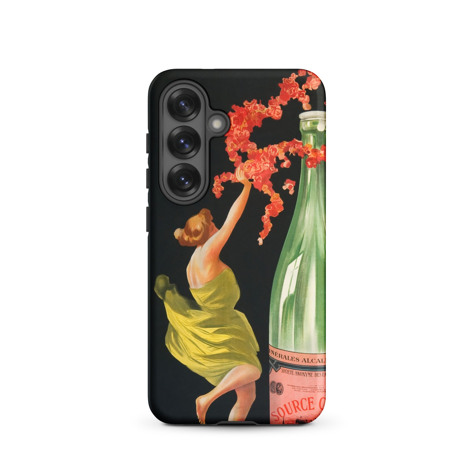 Evian Cachat Water Nymphs Leonetto Cappiello Samsung Case, Galaxy S25 / Matte, Black Smartphone Case Vintage Style Illustration Woman