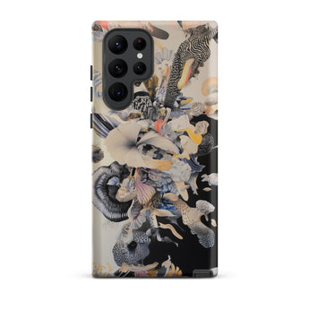 Evolution - Surreal Botanical Art Phone Case Samsung Galaxy S22 Ultra / Matte Vibrant Abstract Phone Case Dynamic Collage Animals Feathers