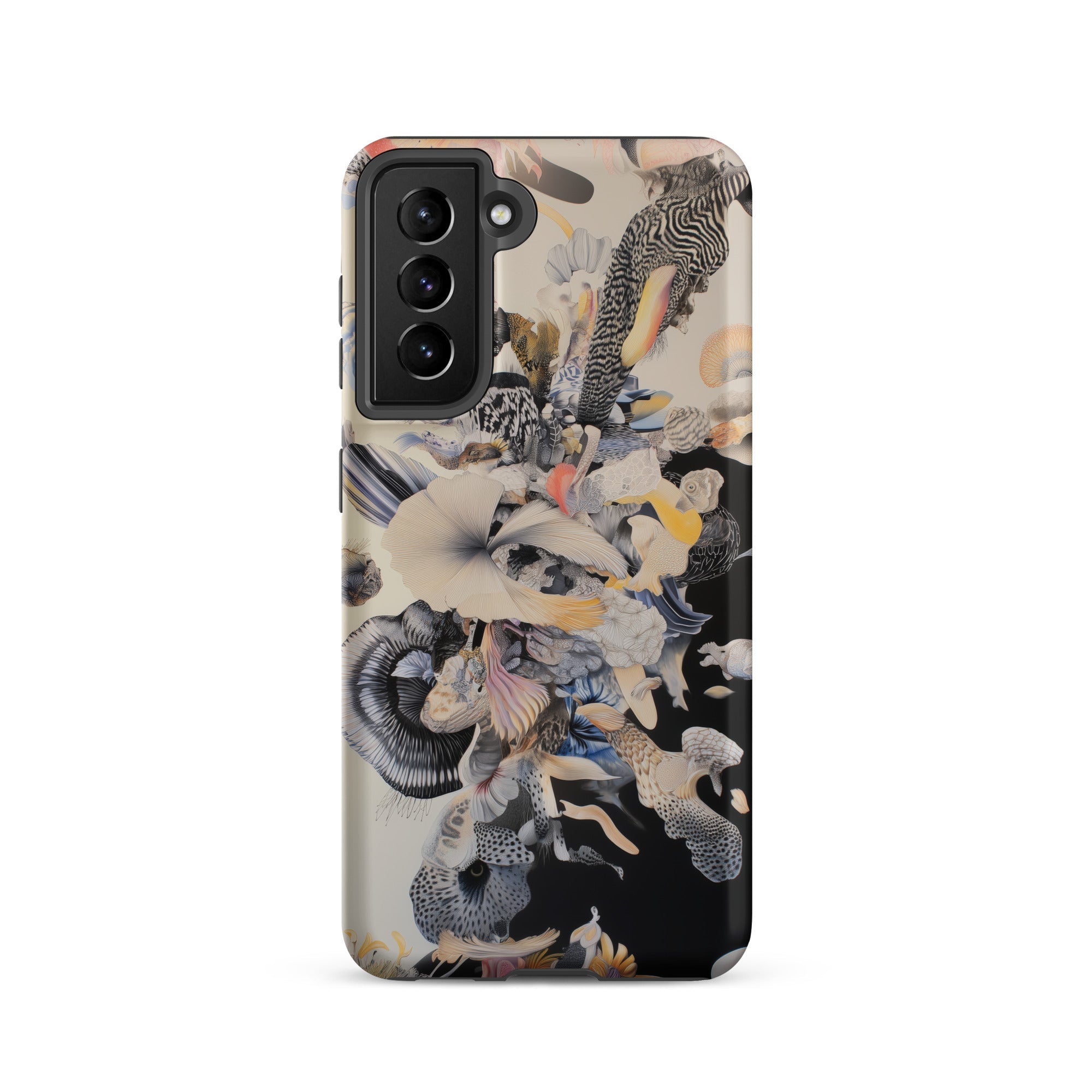 Evolution Surreal Botanical Art Samsung Case, Galaxy S21 / Matte, Smartphone Case Complex Abstract Organic Pattern Muted Colors