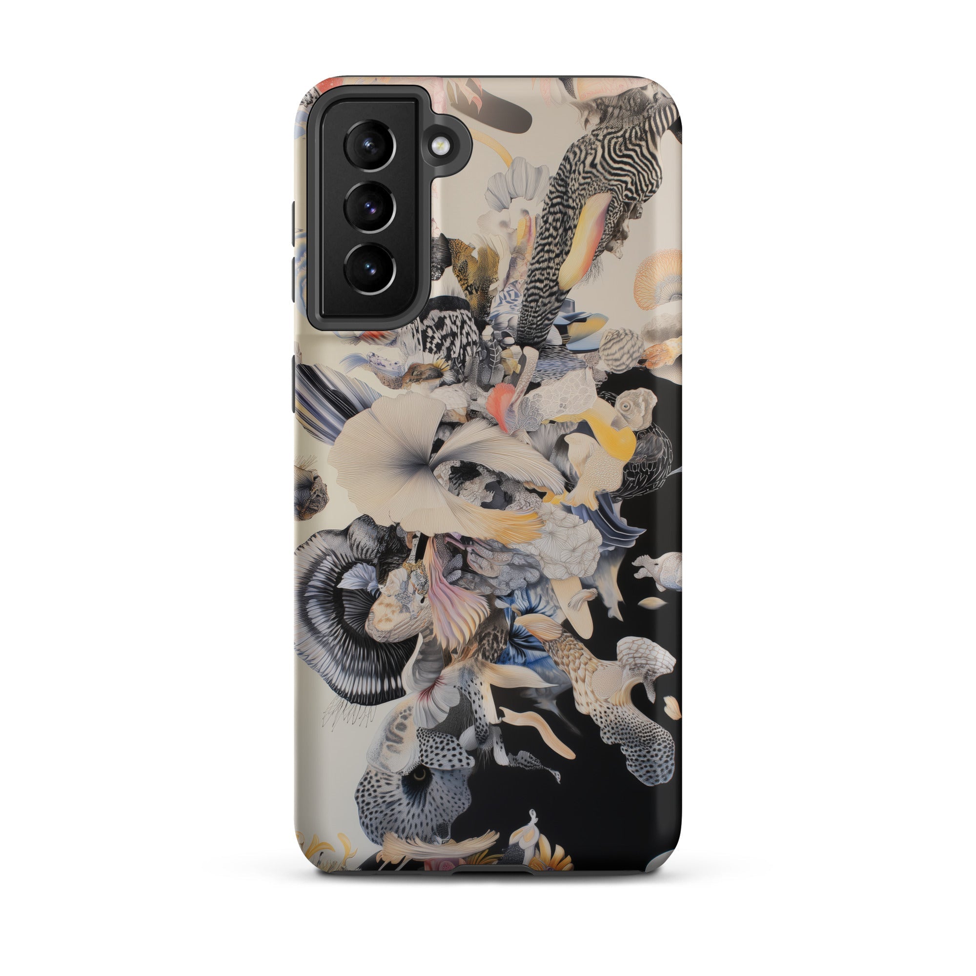 Evolution Surreal Botanical Art Samsung Case, Galaxy S21 Plus / Matte, Smartphone Case Abstract Organic Pattern Light Dark Tones