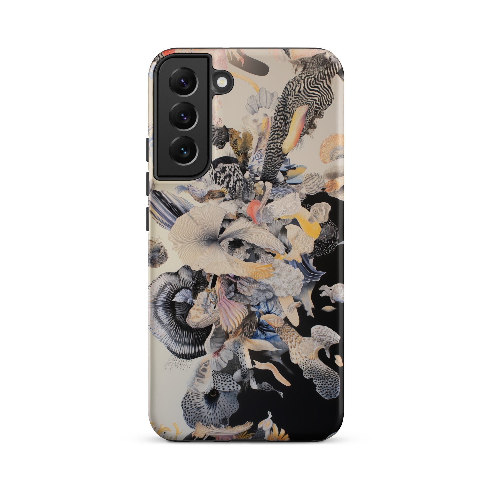 Evolution Surreal Botanical Art Samsung Case, Galaxy S22 Plus / Matte, Smartphone Case Abstract Organic Pattern Shades Black White