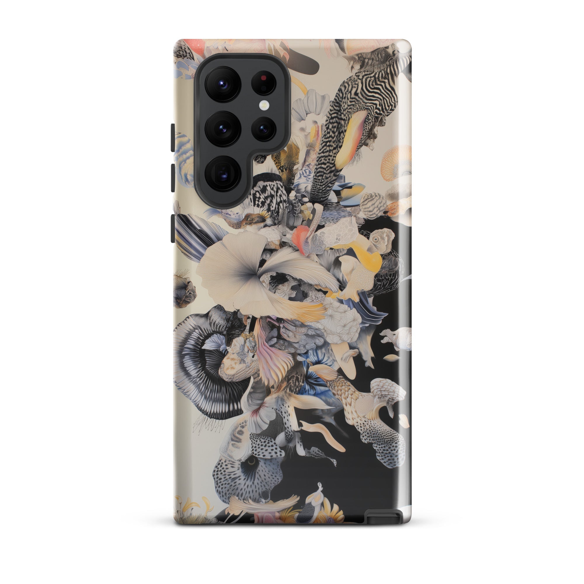 Evolution Surreal Botanical Art Samsung Case, Galaxy S22 Ultra / Gloss, Smartphone Case Complex Abstract Design Organic Shapes Textures