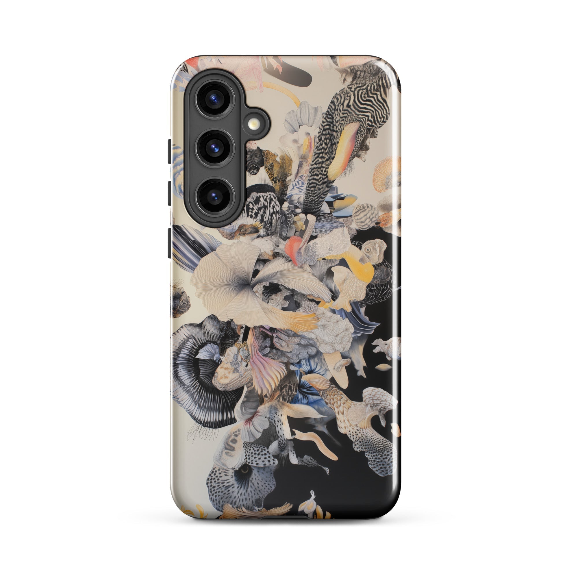 Evolution Surreal Botanical Art Samsung Case, Galaxy S24 Plus / Gloss, Smartphone Nature Themed Protective Case Abstract Patterns Organic