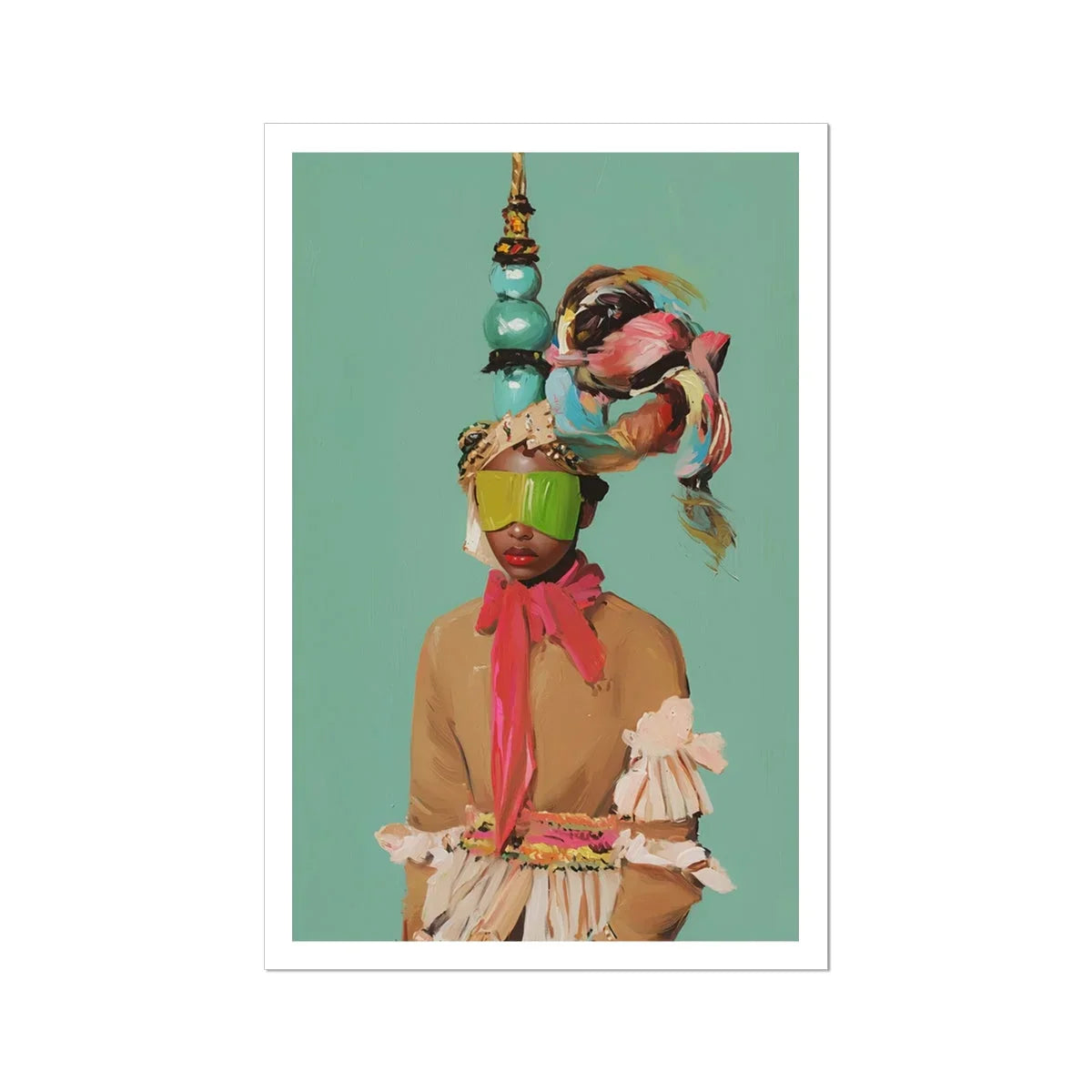 Eye Candy Avant Garde Fashion Art Print, 20x30’’ / 51x76cm / Unframed, Abstract Portrait Elaborate Headwear