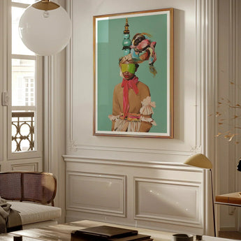 Eye Candy - Avant Garde Fashion Art Print / Canvas Framed Portrait Person Headdress, Striking Form, Prints