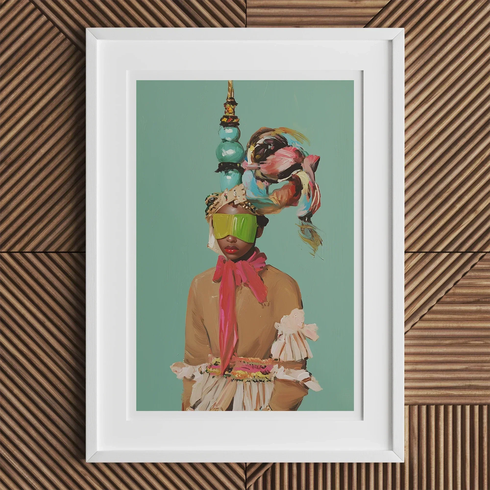 Eye Candy - Avant Garde Fashion Art Print, Framed Portrait Person Headdress