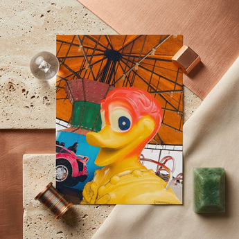 Eye Spy Giclée Print / Canvas Vibrant Yellow Rubber Duck Red Head Blue Eye Spy Giclée, Giclée Print, Waking Dream
