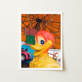 Eye Spy - Golden Duck Carnival Ride Art Print / Canvas Vibrant Yellow Rubber Red Head Blue Giclée, Waking Dream Prints