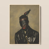 Eye of the Storm - Occult Trans Glamor Framed Canvas, 12x16’’ / 31x41cm / Natural Floating Frame, Framed Portrait Dark-skinned Person Black