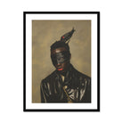 Eye of the Storm - Trans Fetish Mythology Art Print, Framed Portrait Person Mask Leather Jacket
