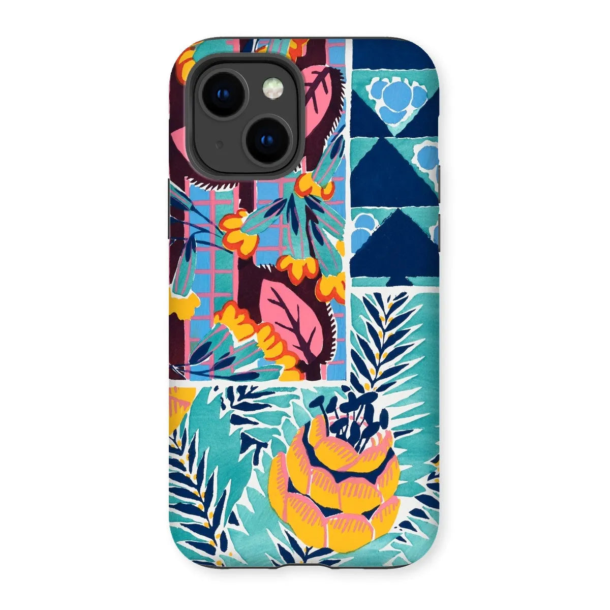 Fabric & Rugs - Pochoir Patterns Phone Case - E. A. Séguy - Iphone 14 / Matte - Mobile Phone Cases - Aesthetic Art