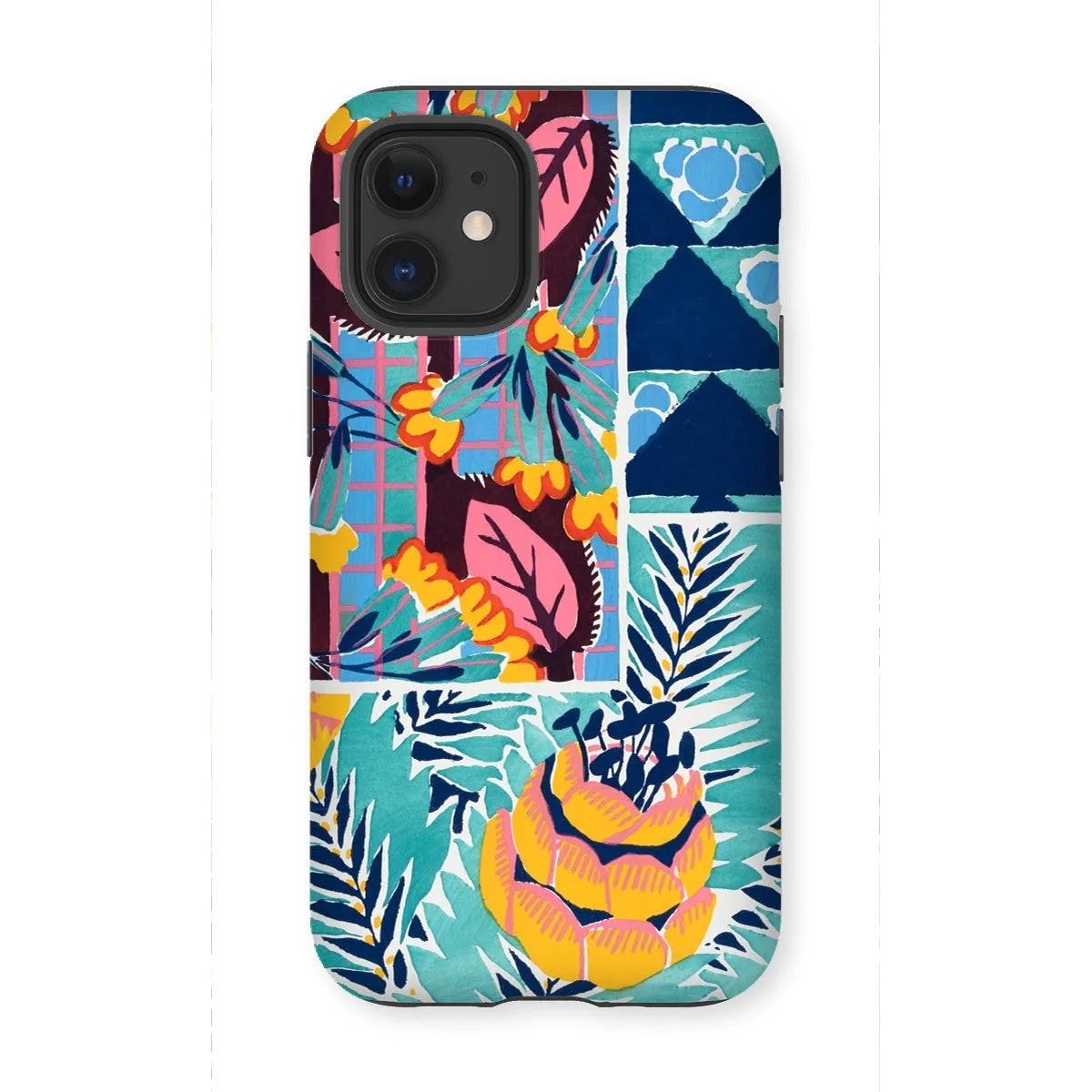 Fabric & Rugs - Pochoir Patterns Phone Case - E. A. Séguy - Iphone 12 Mini / Matte - Mobile Phone Cases - Aesthetic Art
