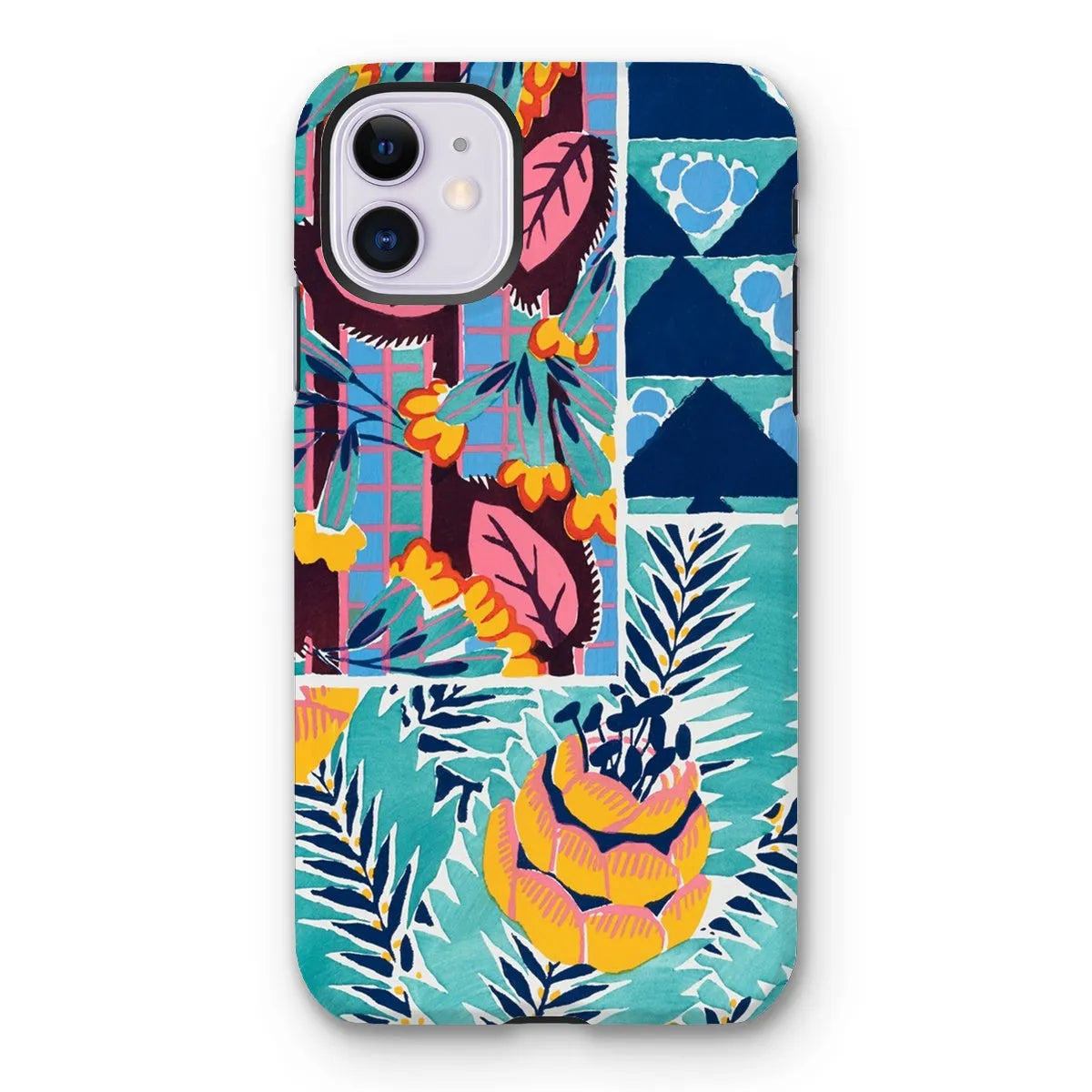 Fabric & Rugs - Pochoir Patterns Phone Case - E. A. Séguy - Iphone 11 / Matte - Mobile Phone Cases - Aesthetic Art