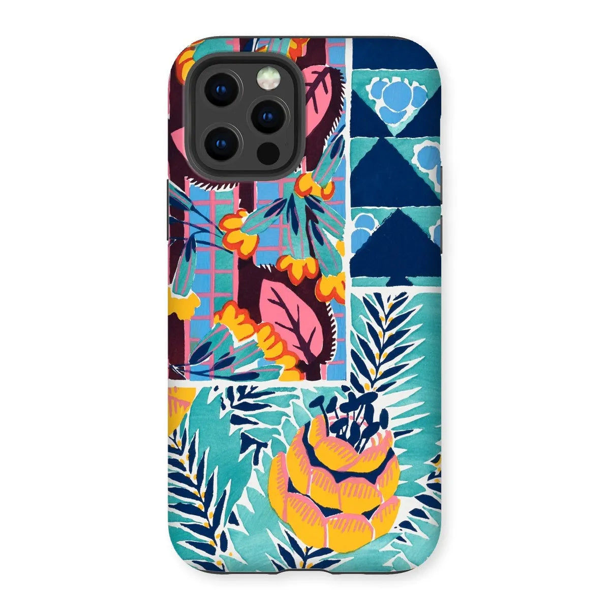 Fabric & Rugs - Pochoir Patterns Phone Case - E. A. Séguy - Iphone 12 Pro / Matte - Mobile Phone Cases - Aesthetic Art