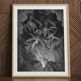 The Fall of Man - Gustave Dore Art Print, 24x32’’ / 61x81cm / Natural Frame / 2’’ Matboard, Framed Black White Print Gustave Doré’s Fall
