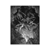 The Fall of Man - Gustave Dore Art Print, Dramatic Grayscale Illustration Celestial Battle Numerous Winged Figures
