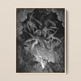 The Fall of Man - Gustave Dore Framed Canvas, 12x16’’ / 31x41cm / Natural Floating Frame, Framed Black White Print Angels