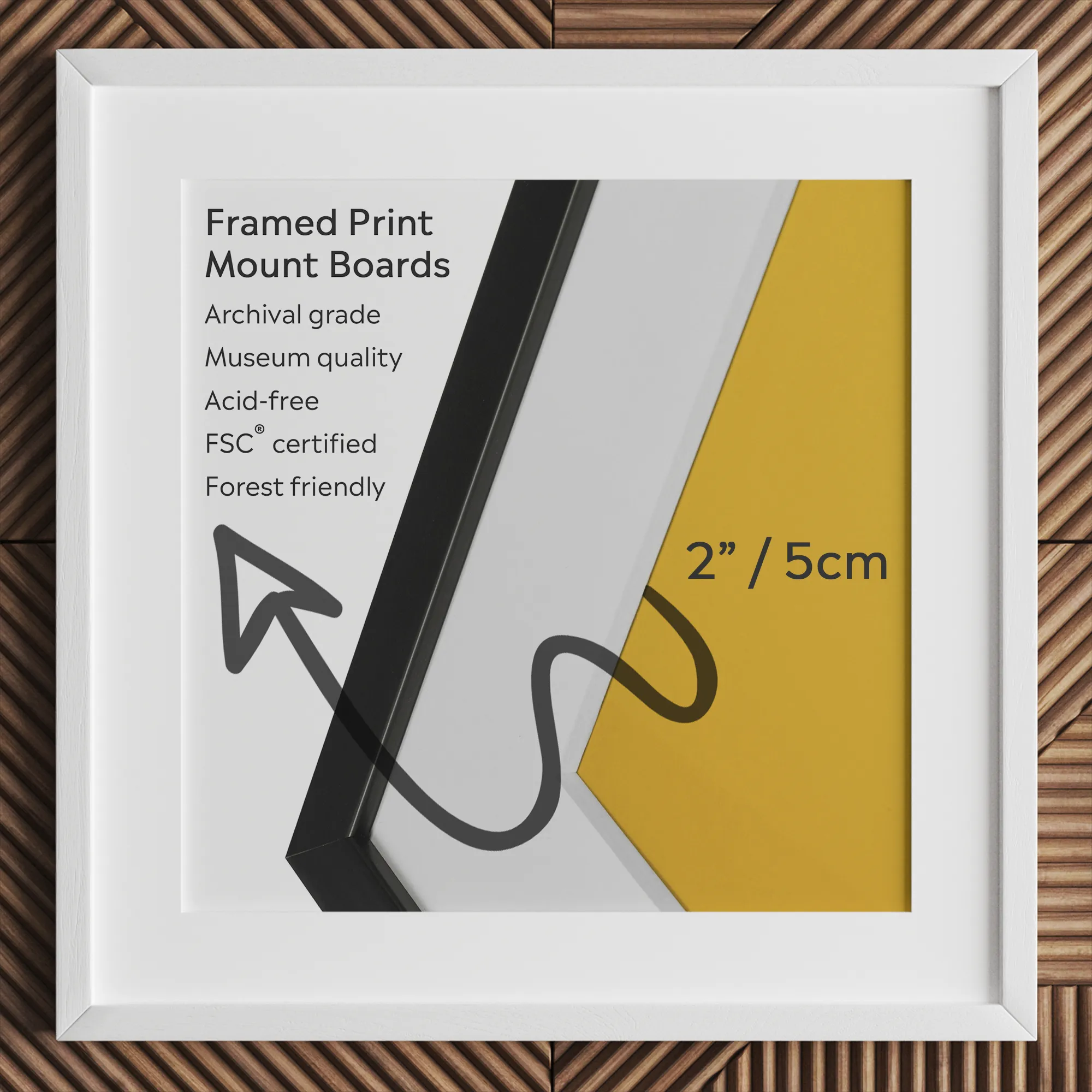 Family Affair - Modern Cactus Art Print, Framed Print Mount Board