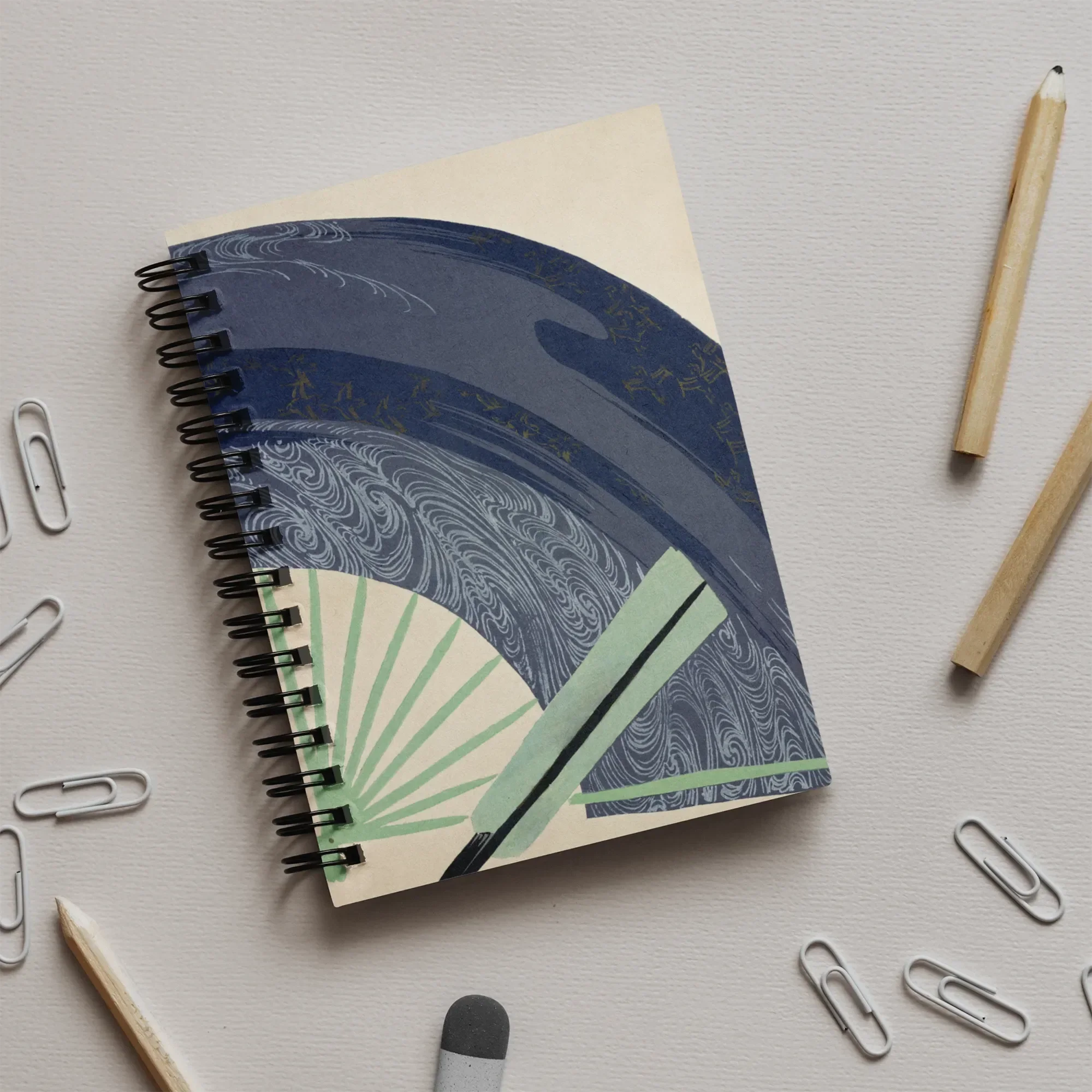 Fan - Kamisaka Sekka Edo Woodblock Notebook Notebooks & Notepads