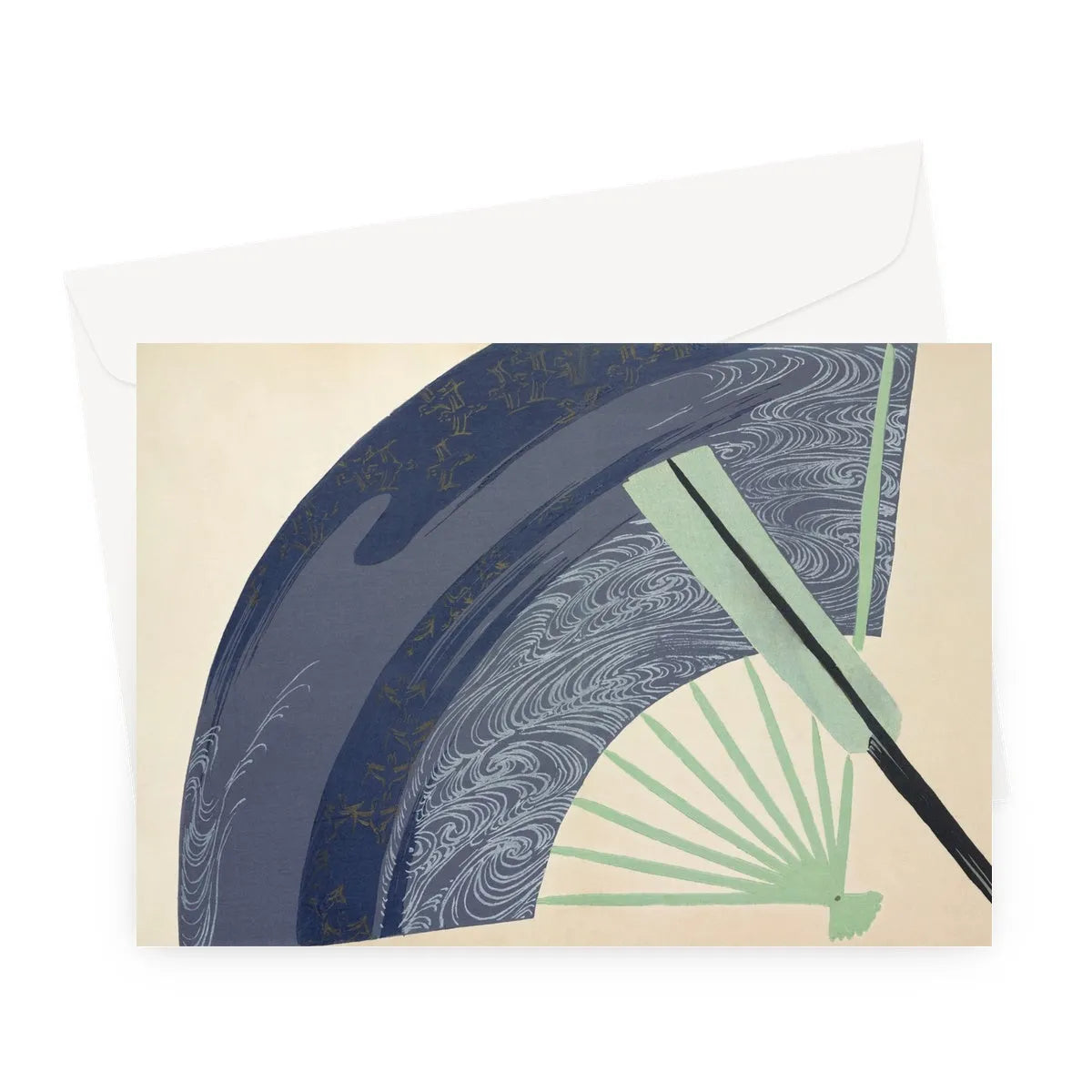 Fan By Kamisaka Sekka Greeting Card - A5 Landscape / 1 Card - Notebooks & Notepads - Aesthetic Art