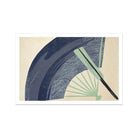 Fan - Kamisaka Sekka Japanese Meiji Art Print, 36’’x24’’ / Unframed, Decorative Fan Blue Mint Green Geometric Patterns