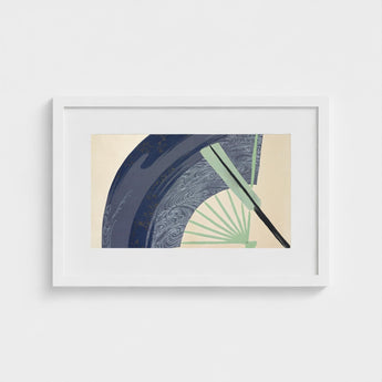 Fan - Kamisaka Sekka Japanese Meiji Art Print / Canvas Framed Stylized Abstract Depiction Traditional, Edo Woodblock, Edo-period Japan
