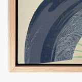Fan - Kamisaka Sekka Japanese Meiji Art Print / Canvas Framed Stylized Wave Design Deep Blue, Edo Woodblock, Edo-period Japan Prints