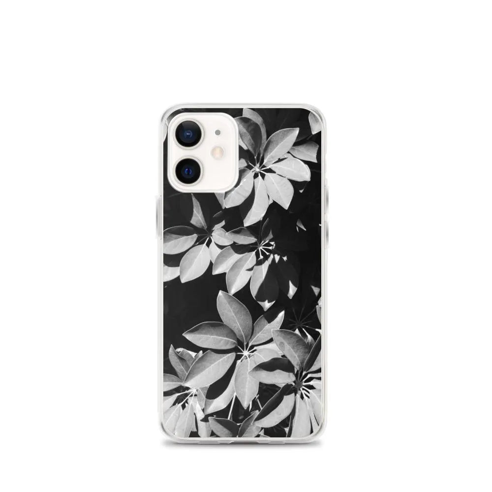Fanfare Botanical Art Iphone Case - Black And White - Iphone 12 Mini - Mobile Phone Cases - Aesthetic Art