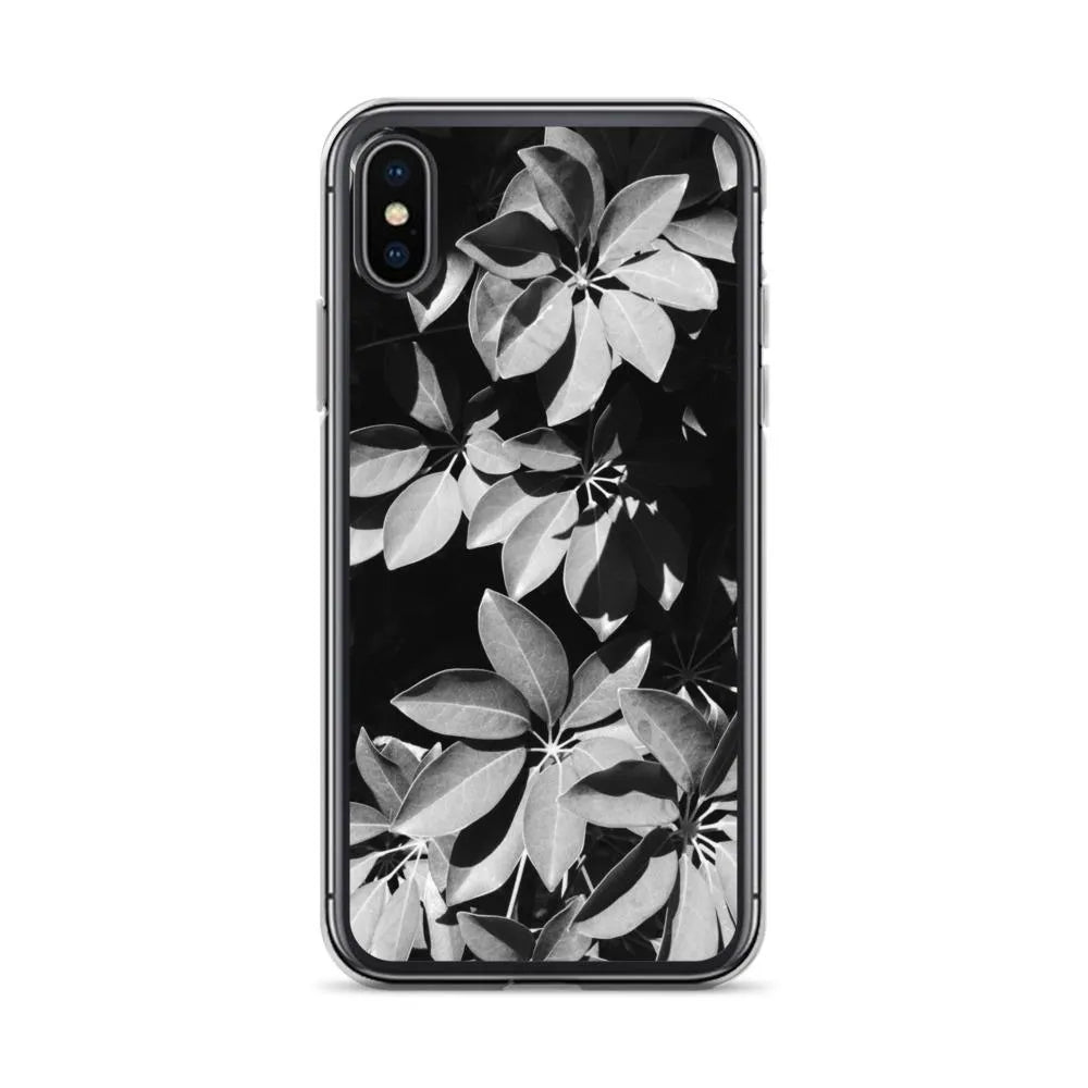 Fanfare Botanical Art Iphone Case - Black And White - Iphone X/xs - Mobile Phone Cases - Aesthetic Art