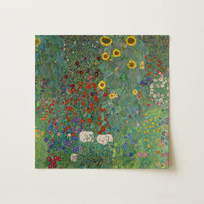 Farm Garden with Sunflowers - Gustav Klimt Art Print / Canvas, Gustav Klimt’s Farm, Klimt’s Farm Garden, Mesmerizing Botanical Wonderland