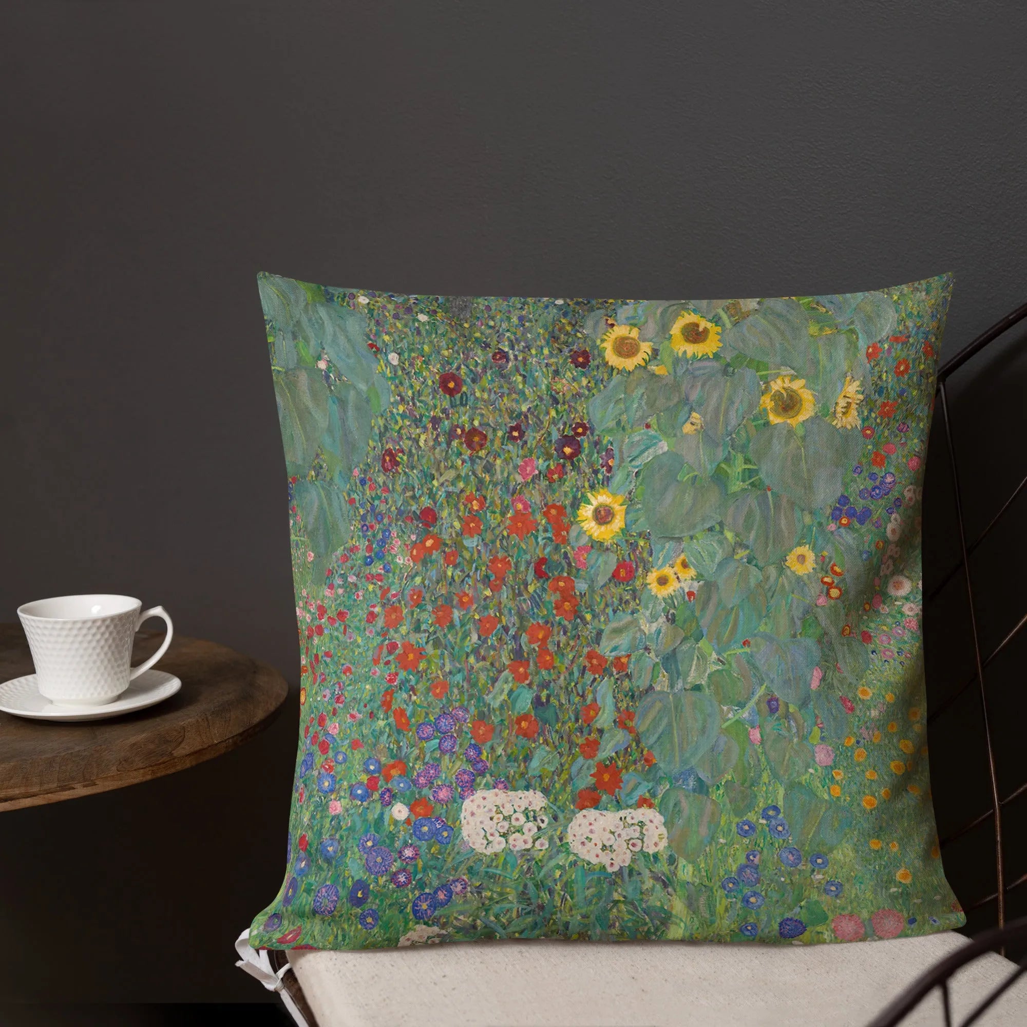 Farm Garden With Sunflowers By Gustav Klimt Cushion - Throw Pillows - Aesthetic Art